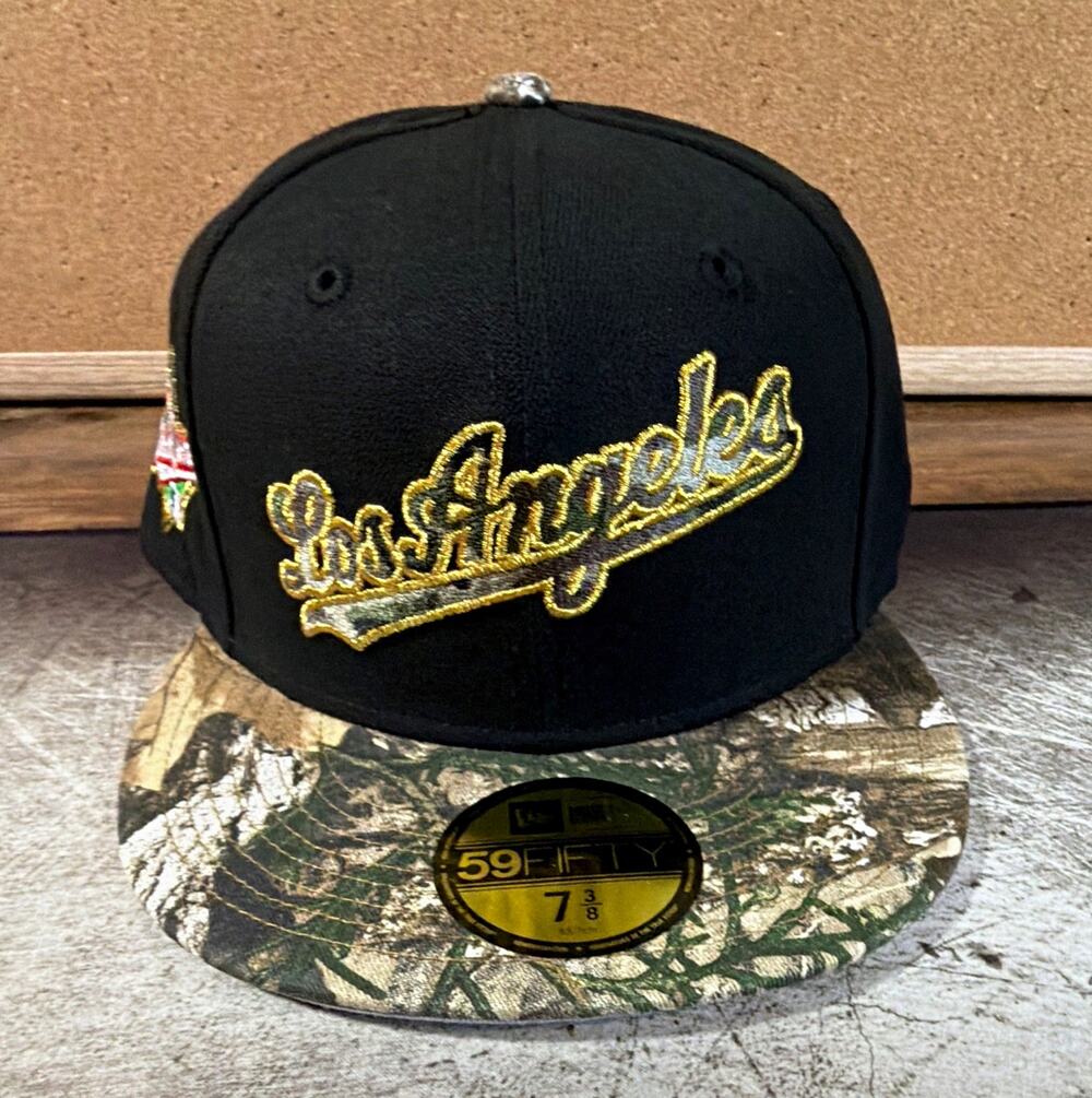 Exclusive Hat Club New Era 59FIFTY Los Angeles Dodgers Camo Brim Hat 7 3/8
